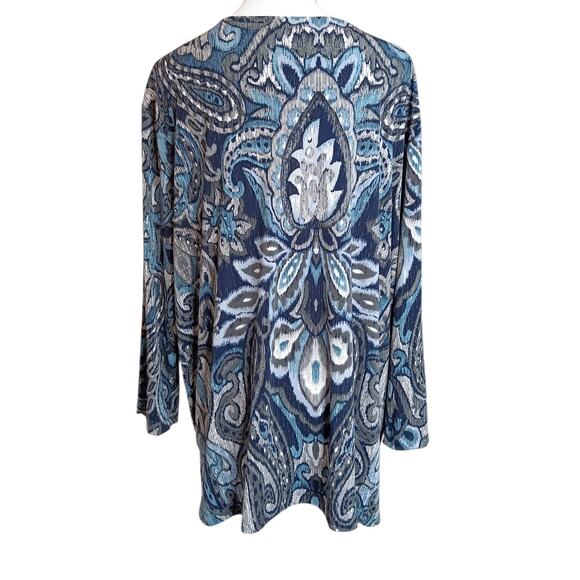 ALFRED DUNNER Beaded Stretchy Tunic‎ Top Blouse XL Career Dressy Travel Trip - Picture 2 of 8